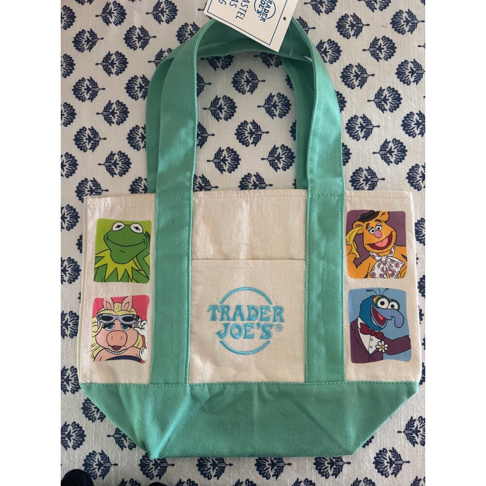 Disney Muppers Kermit, Piggy, Fozzy, Gonzo Custom Made Trader Joes Mini Tote - Picture 2 of 13